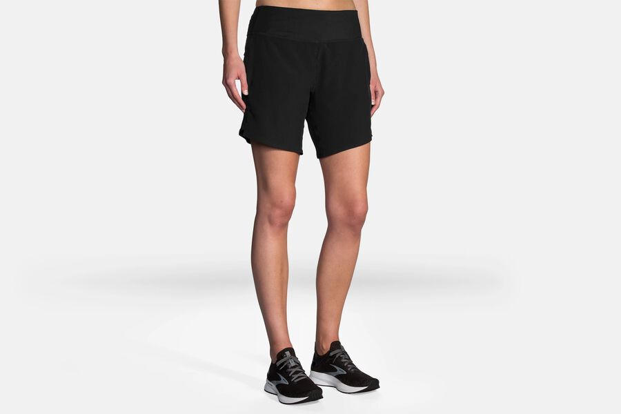 Womens Brooks Chaser 7" Bottoms Black | 540361-AMG